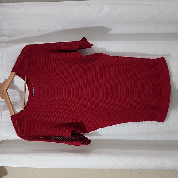 Express Open Stitch Mesh Dolman, 3/4 Length Sleeve Sweater Top, Size XS - Picture 2 of 3